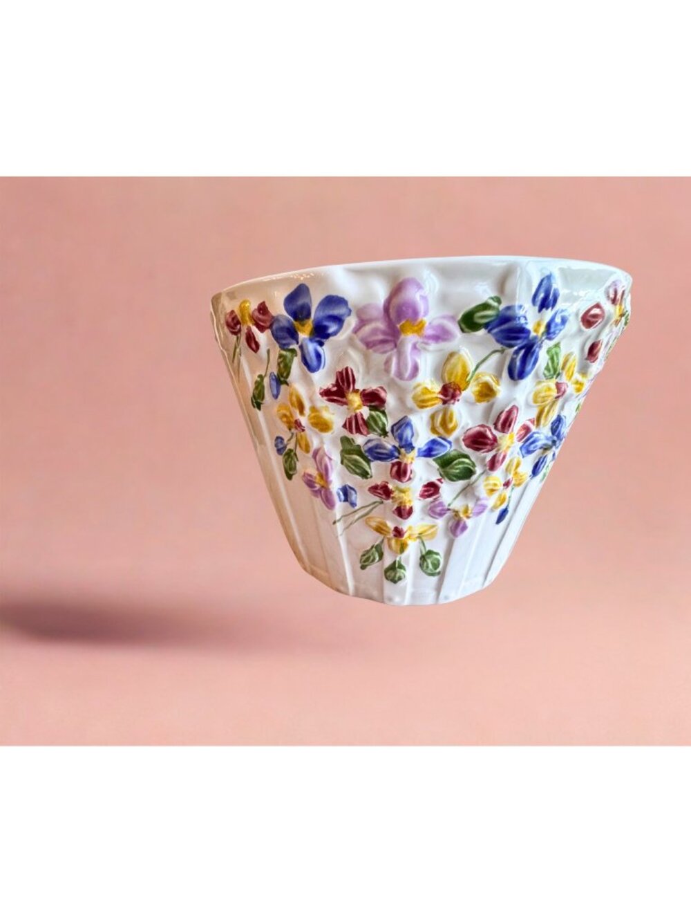 Jay Willfred Andrea by Sadek Portugal Hand Painted Floral Cachepot Planter